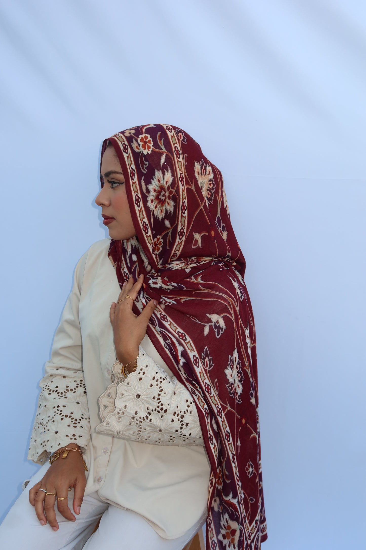 Maroon Pashmina Glow