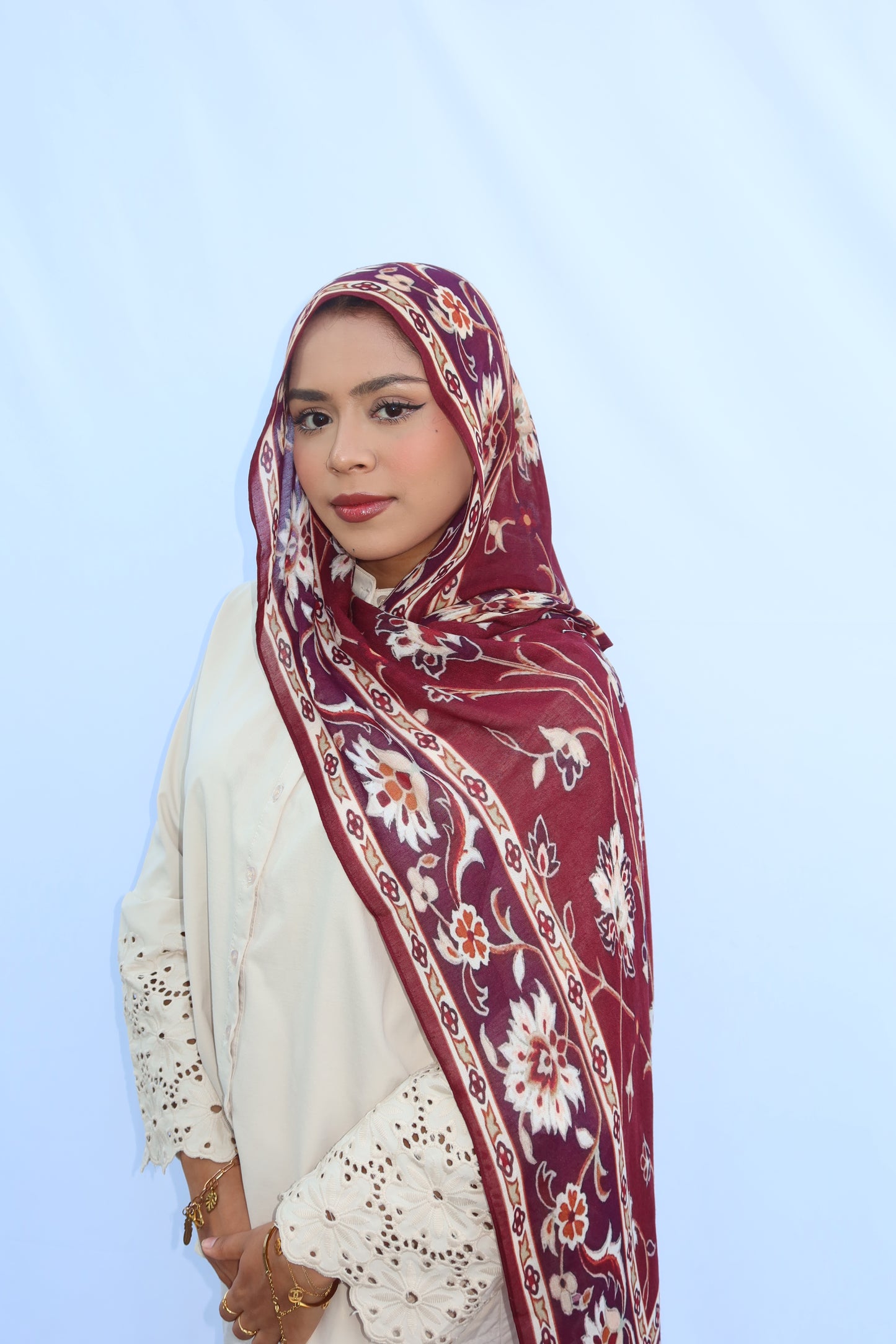 Maroon Pashmina Glow