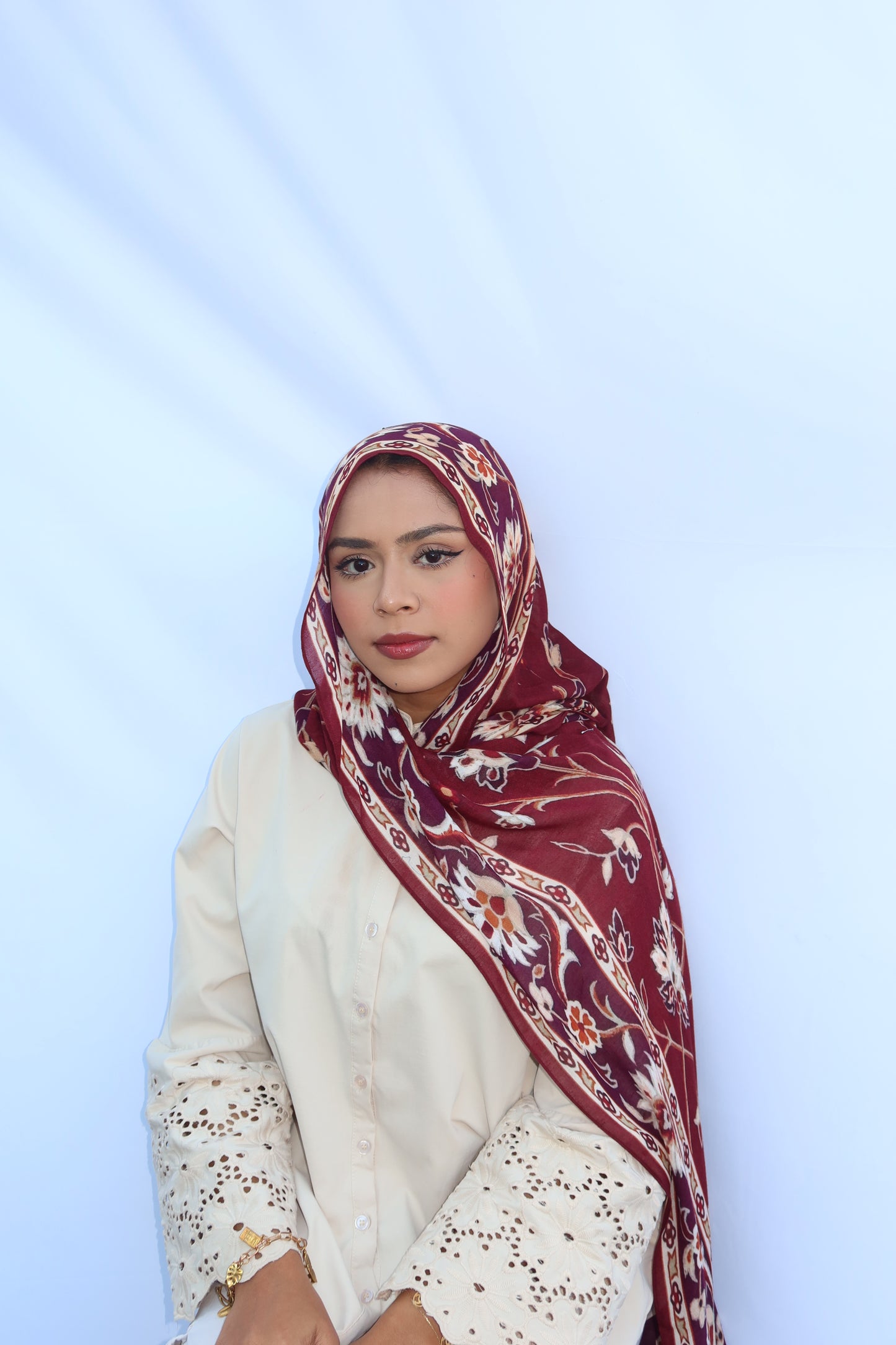 Maroon Pashmina Glow