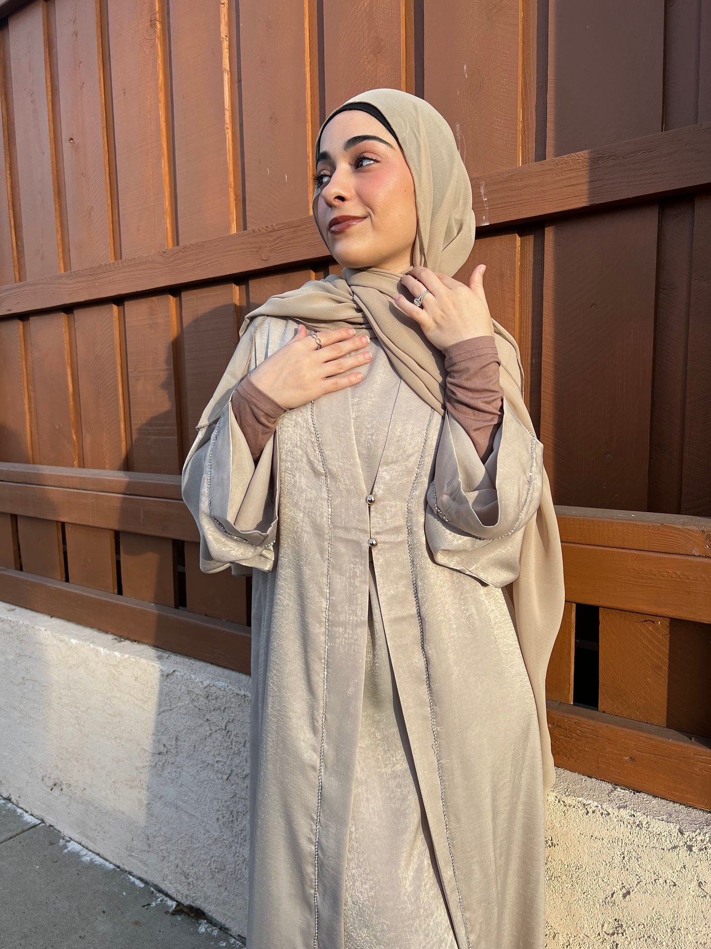 Velvet Satin 4 Piece Abayas