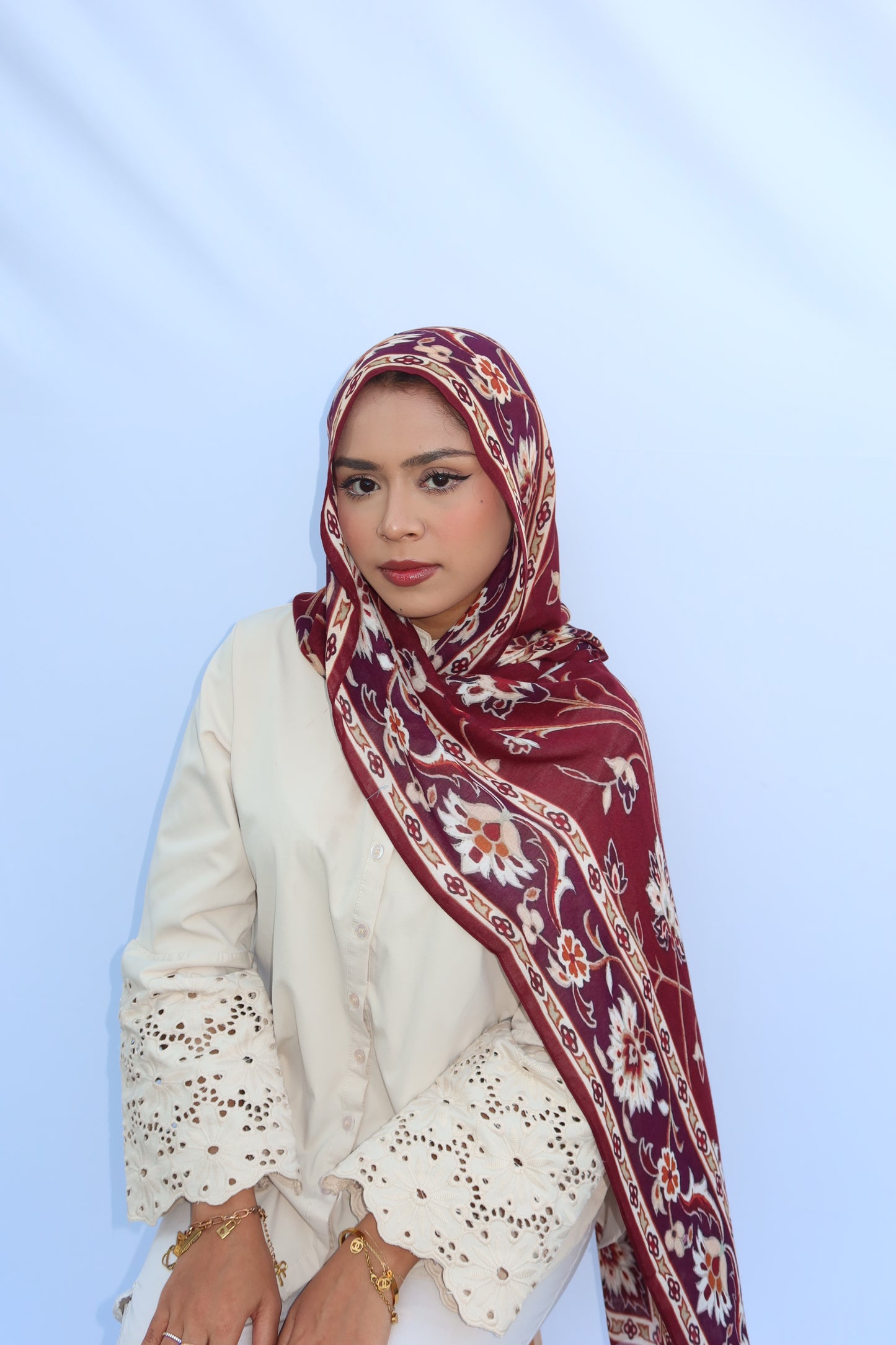 Maroon Pashmina Glow