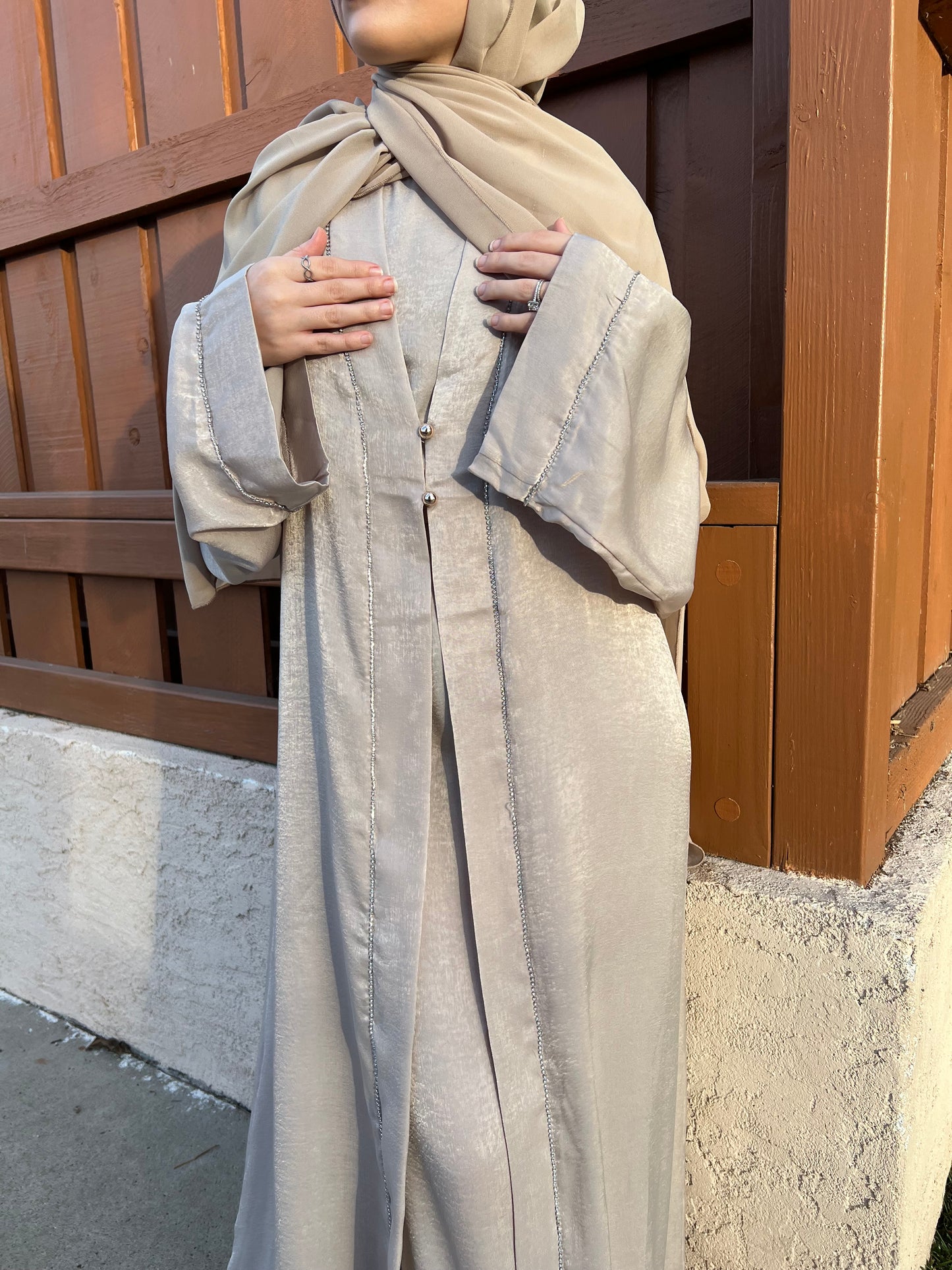 Velvet Satin 4 Piece Abayas
