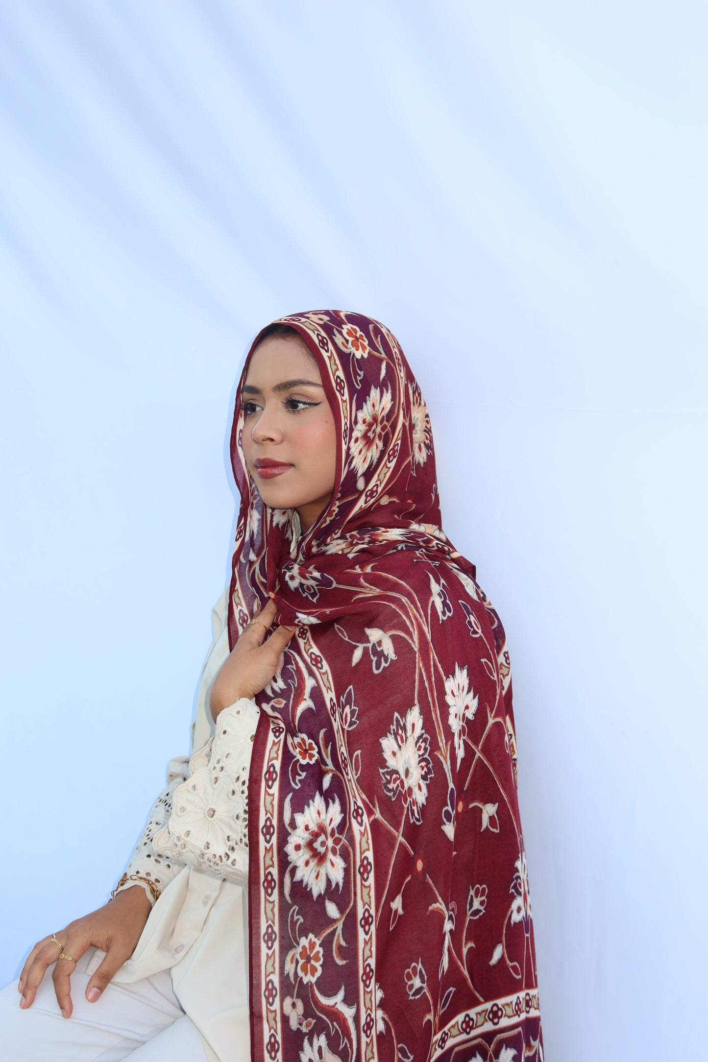 Maroon Pashmina Glow