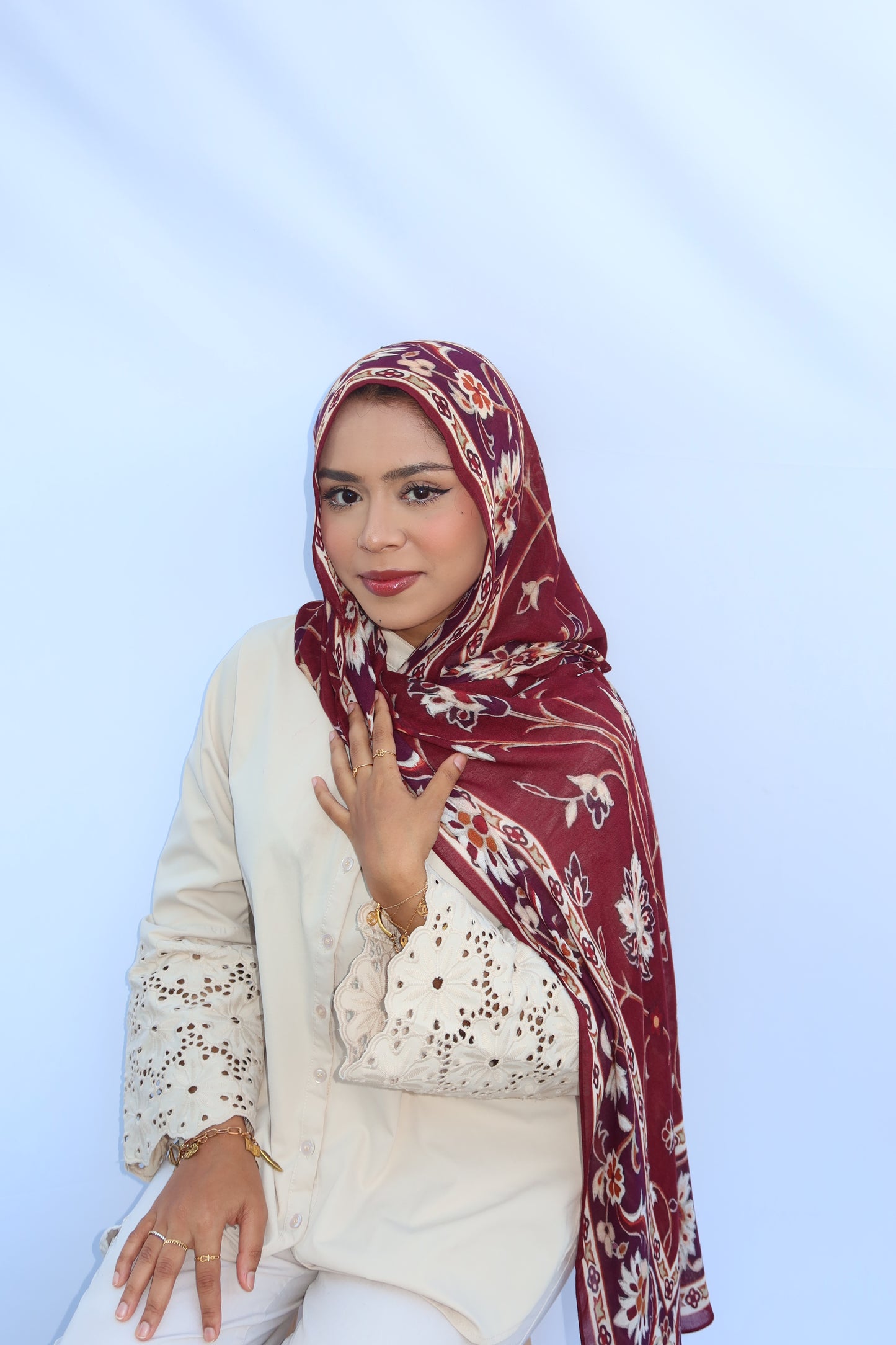 Maroon Pashmina Glow
