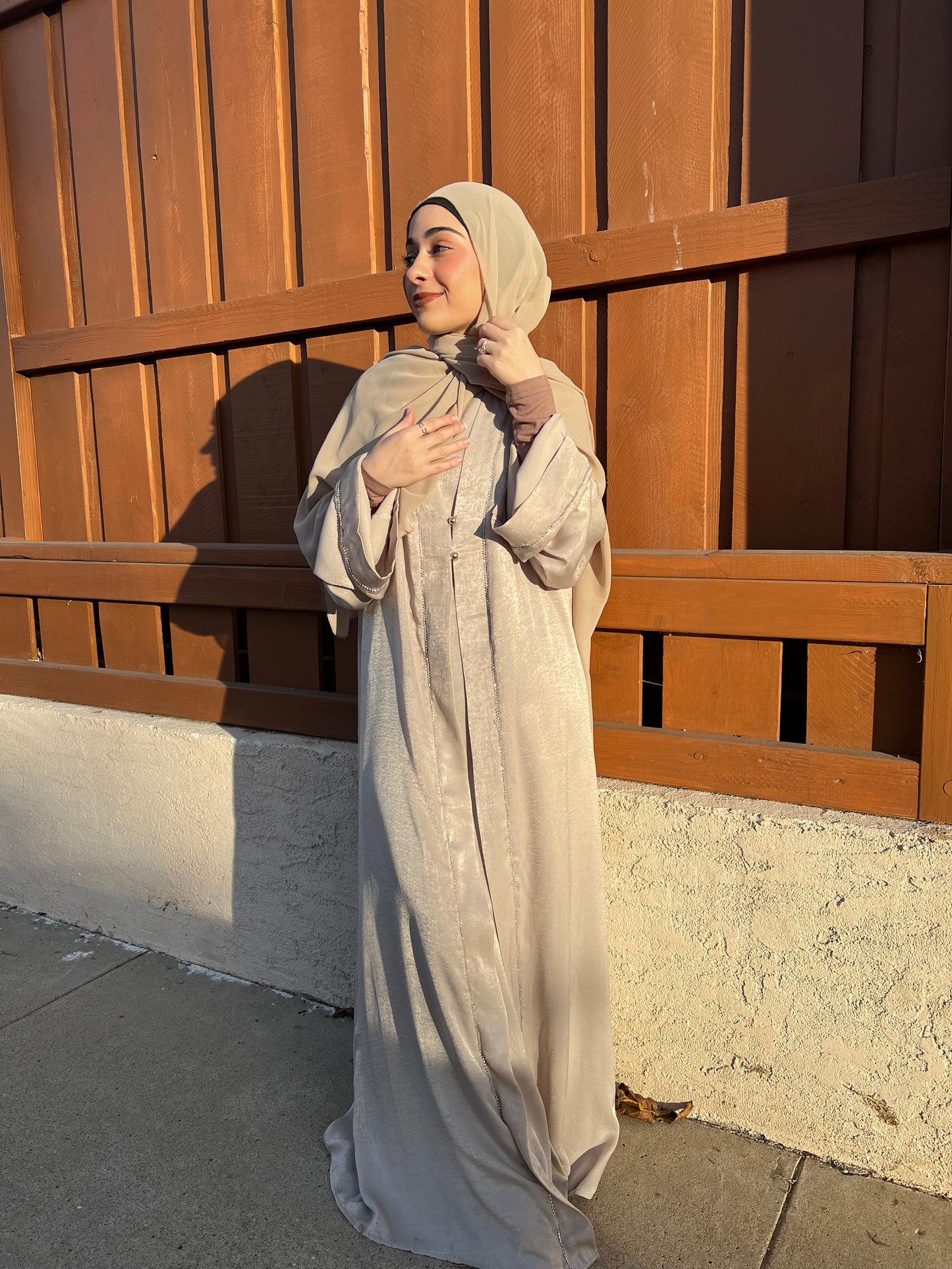 Velvet Satin 4 Piece Abayas