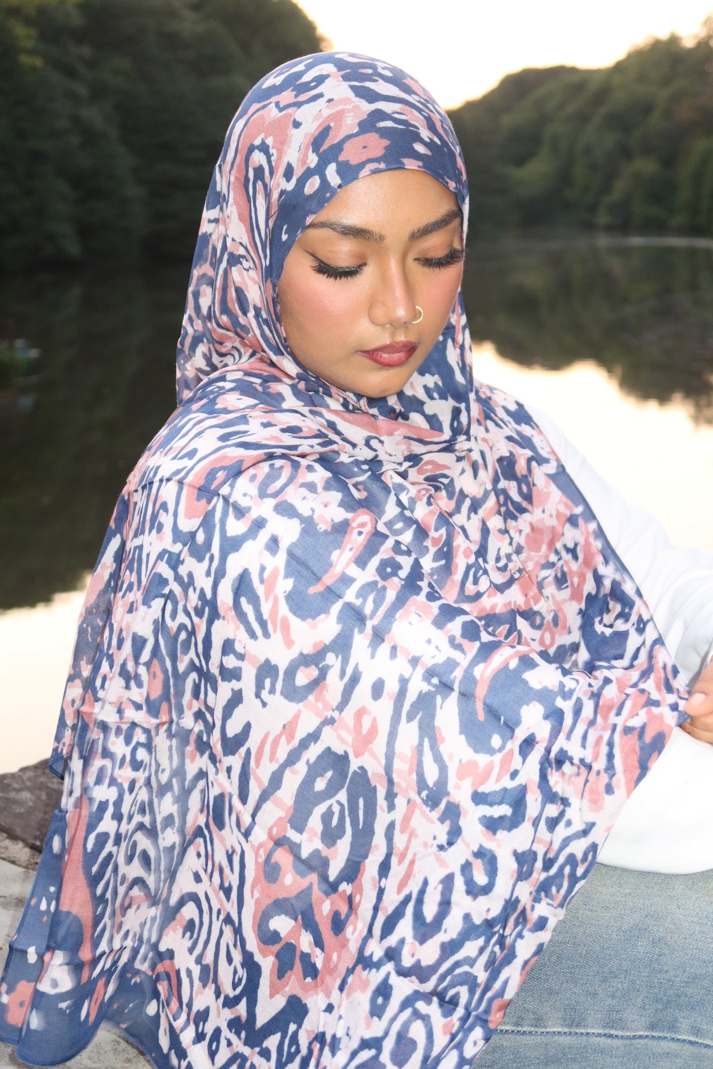 Indigo Abstract Pashmina
