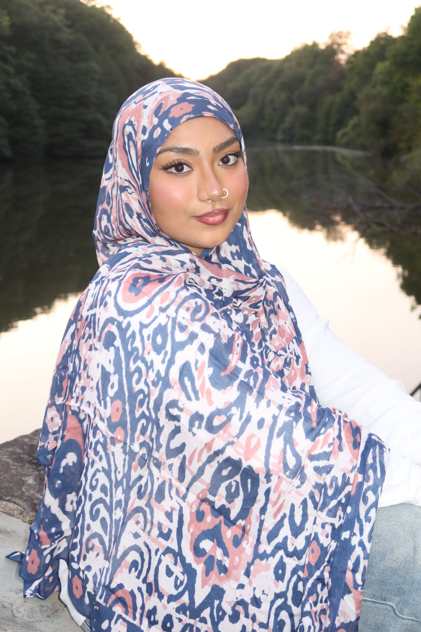 Indigo Abstract Pashmina