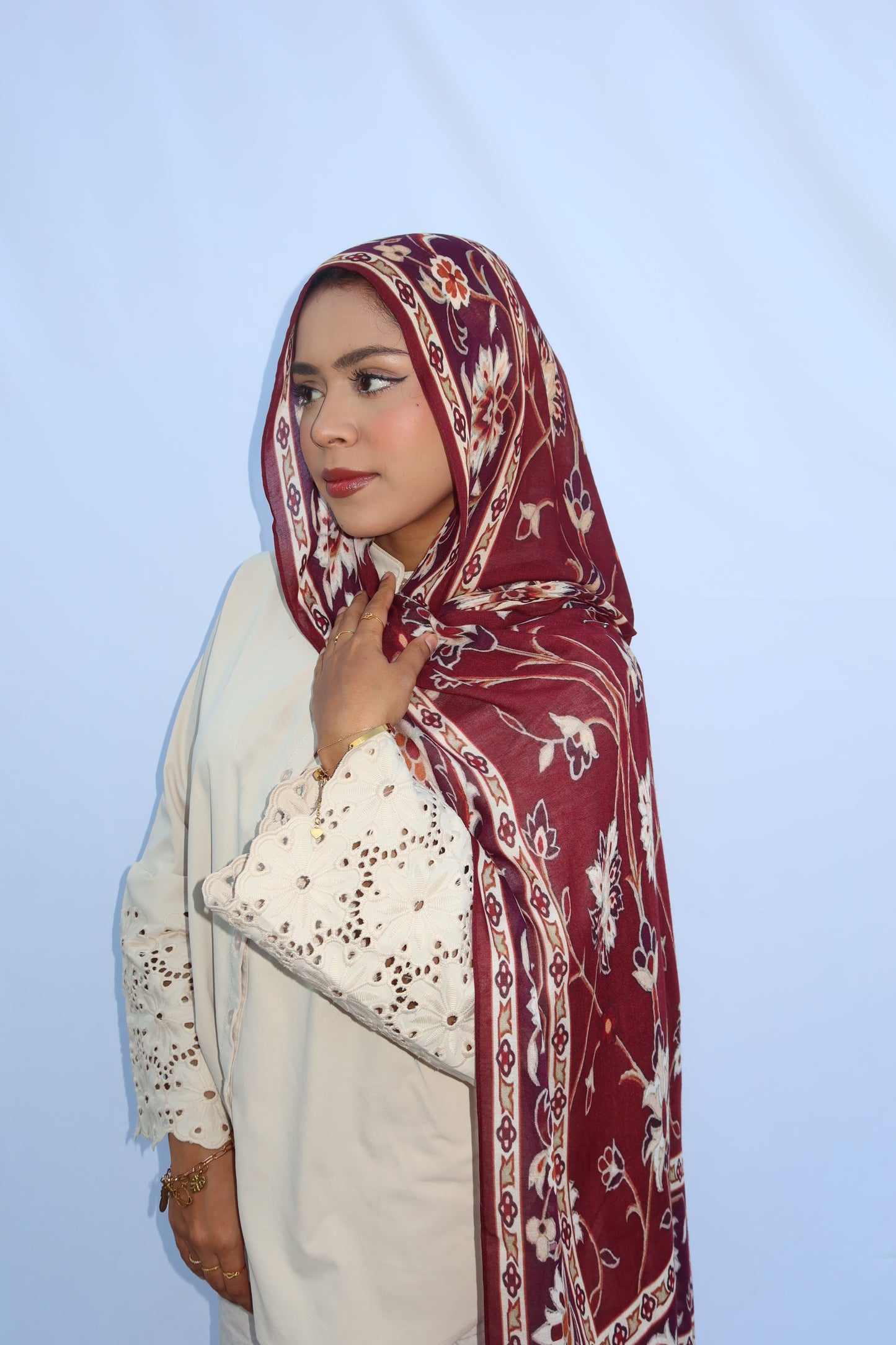 Maroon Pashmina Glow