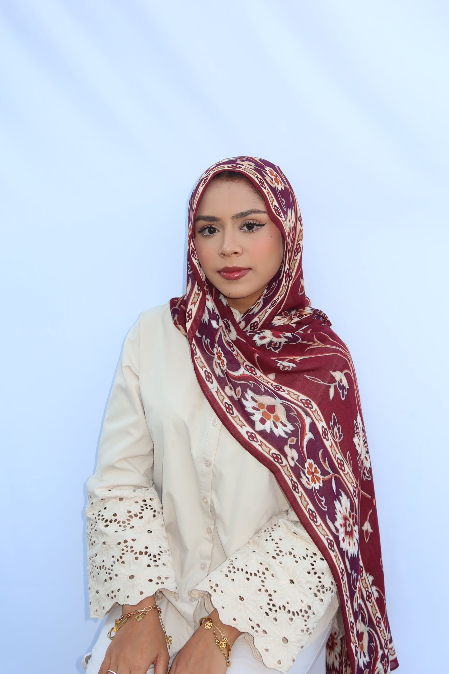 Maroon Pashmina Glow