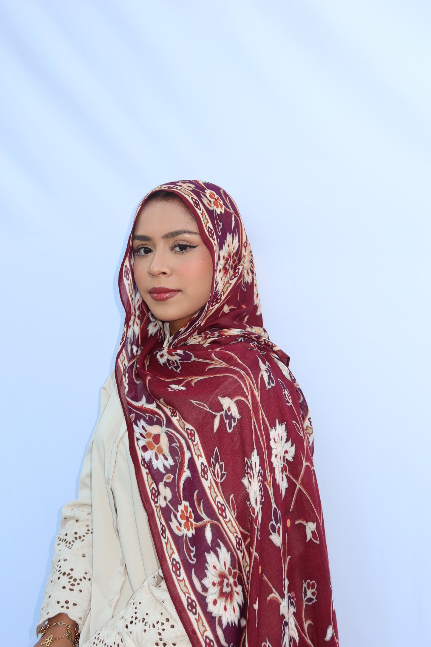 Maroon Pashmina Glow