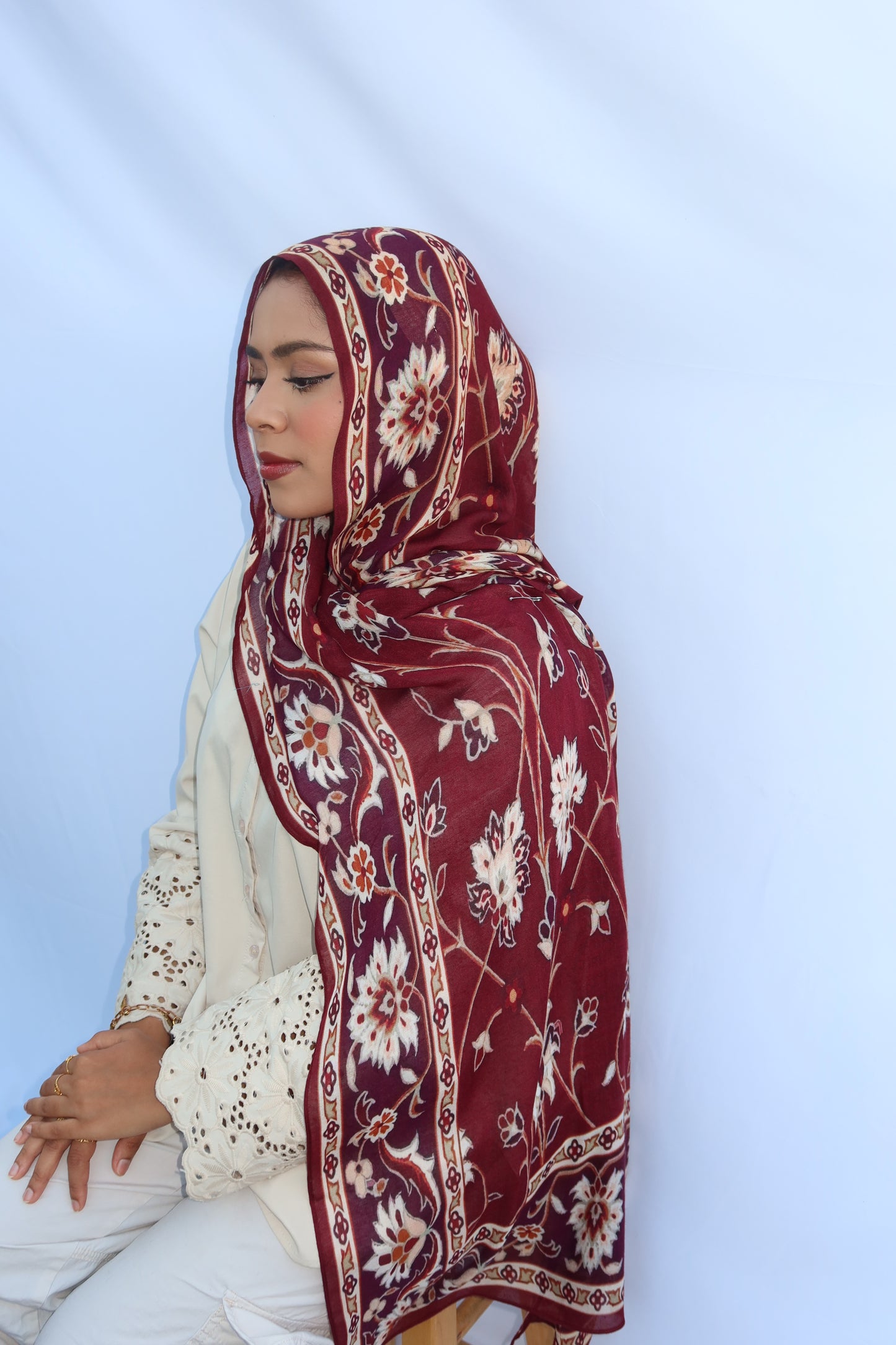 Maroon Pashmina Glow