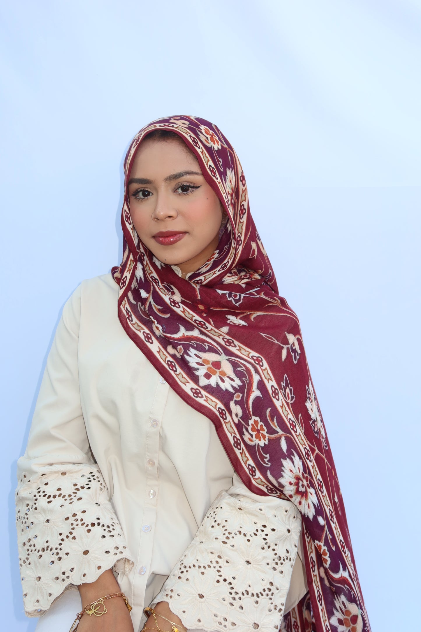 Maroon Pashmina Glow