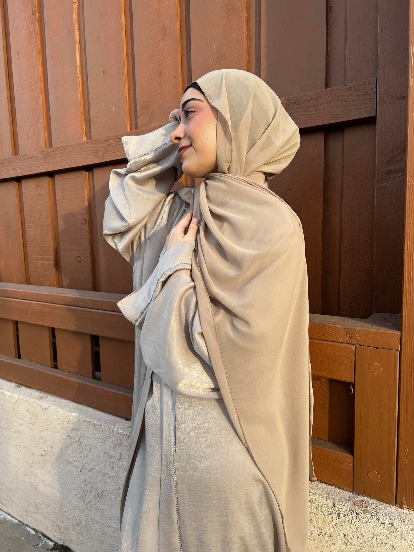 Velvet Satin 4 Piece Abayas