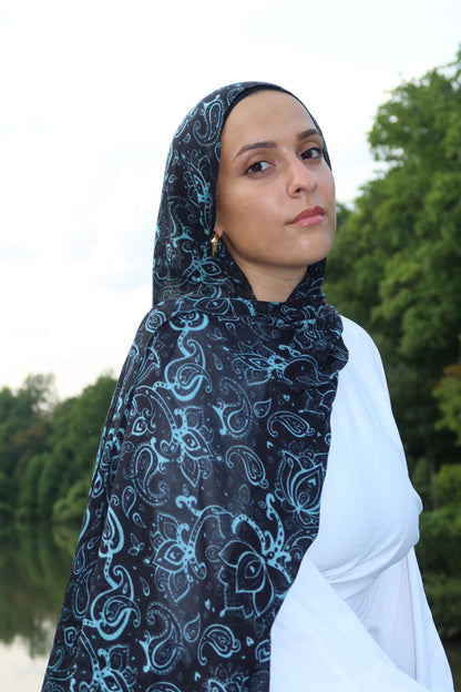 Midnight Teal Paisley