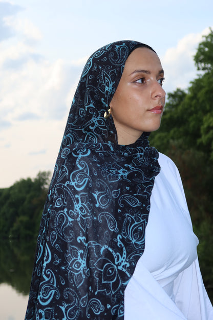 Midnight Teal Paisley