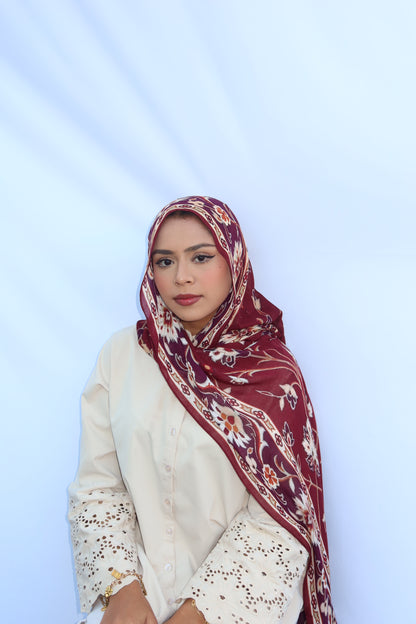 Maroon Pashmina Glow