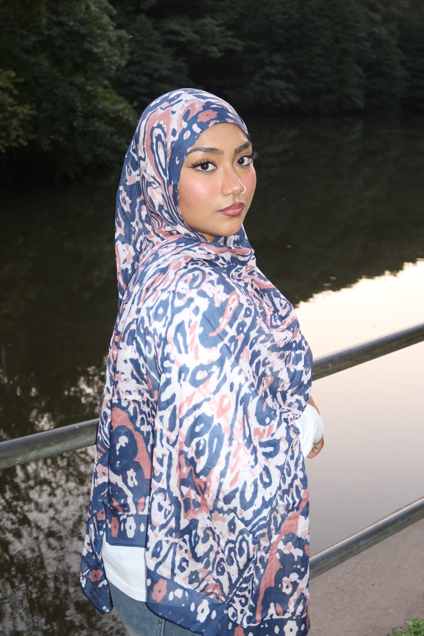 Indigo Abstract Pashmina