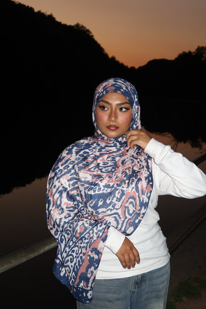 Indigo Abstract Pashmina