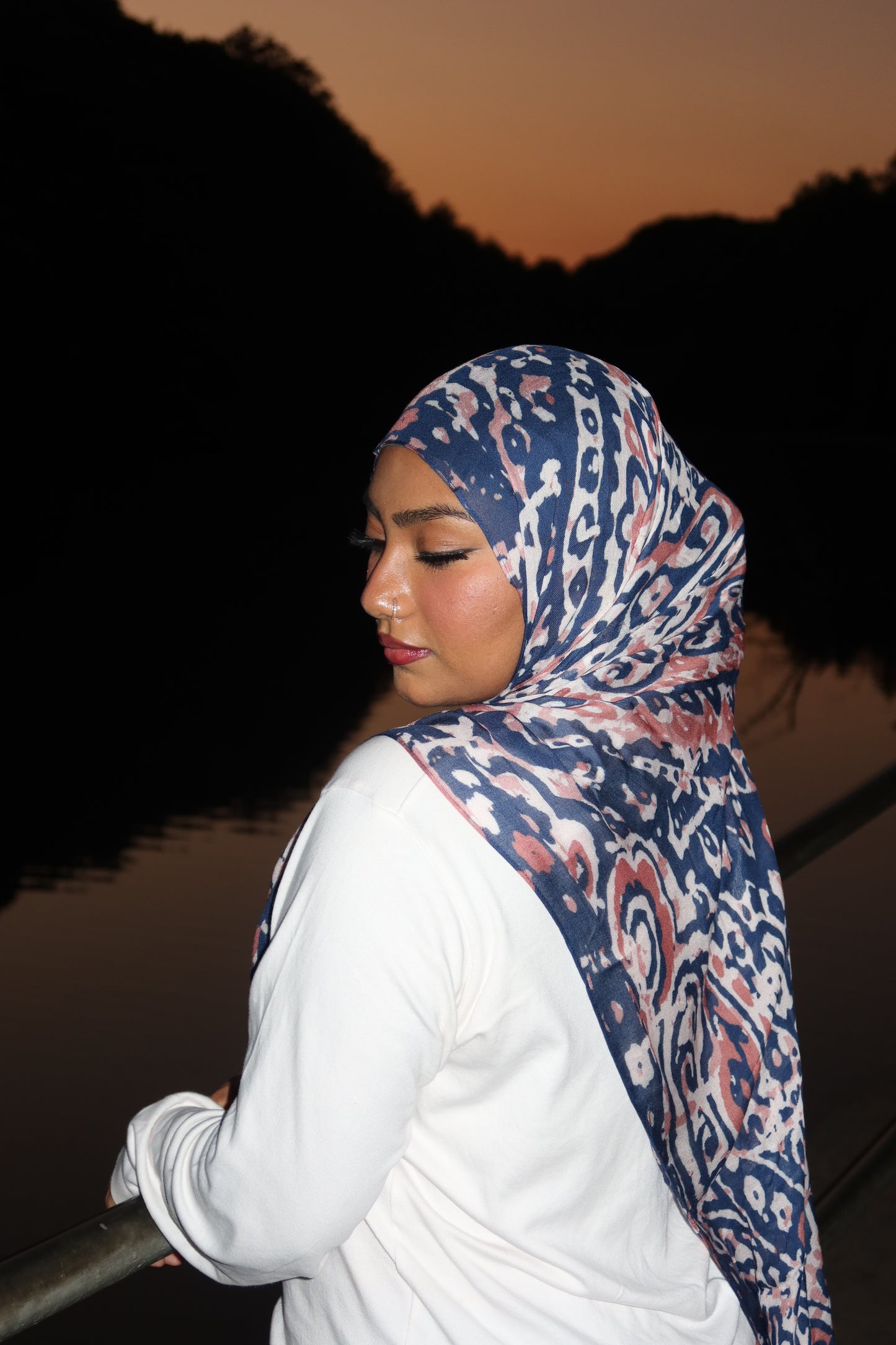 Indigo Abstract Pashmina