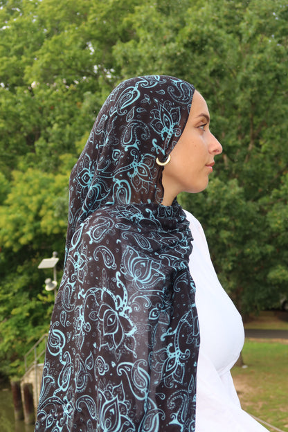 Midnight Teal Paisley