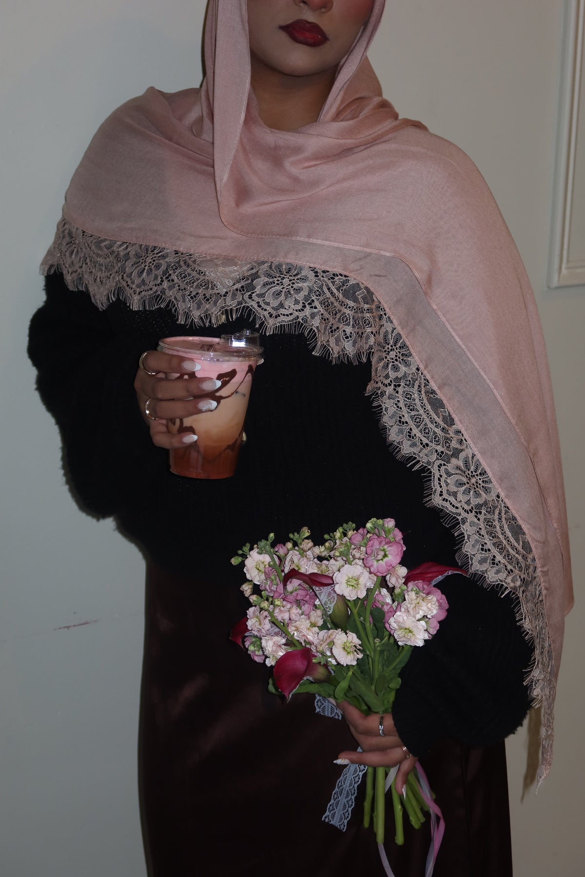 Pink Peach Lace