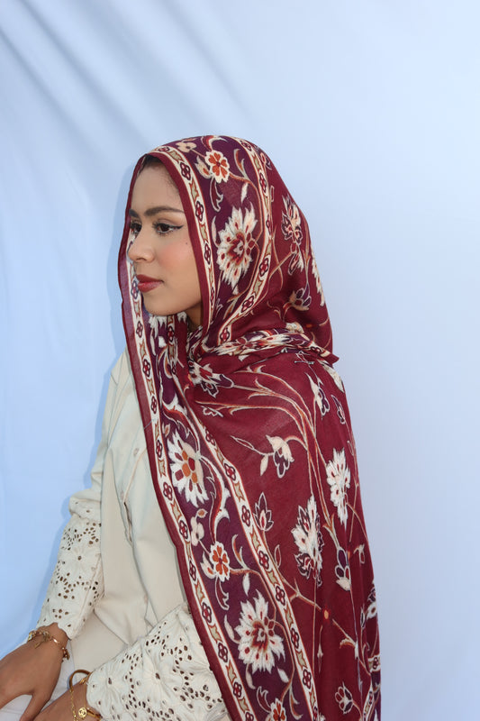 Maroon Pashmina Glow