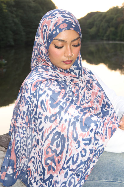 Indigo Abstract Pashmina