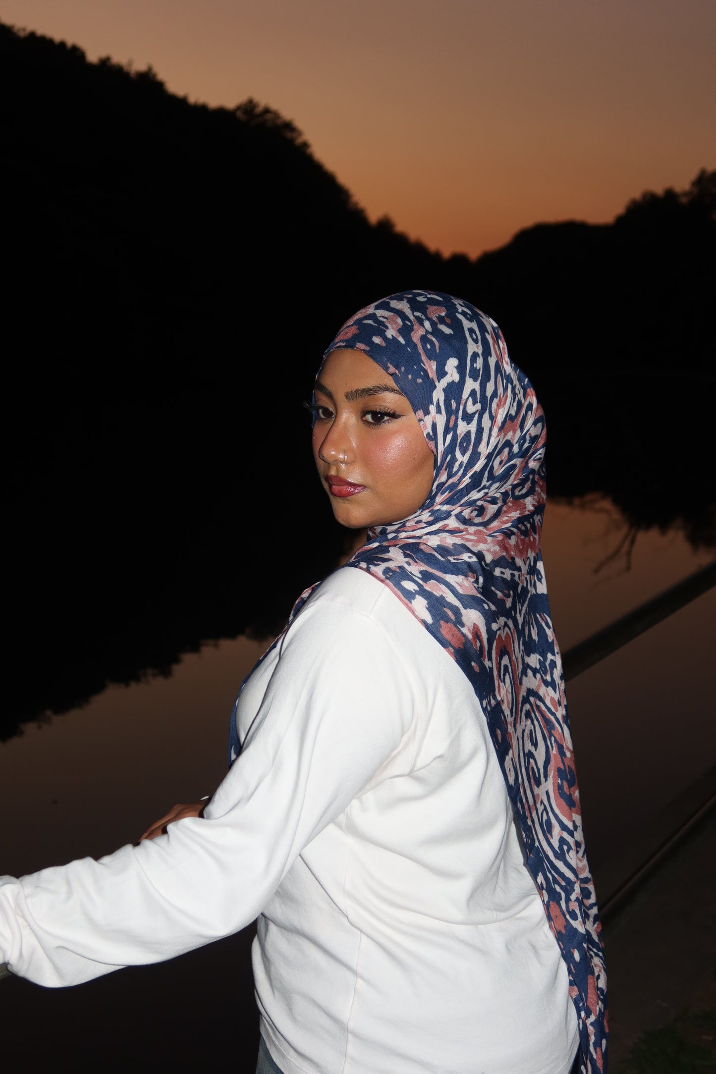 Indigo Abstract Pashmina