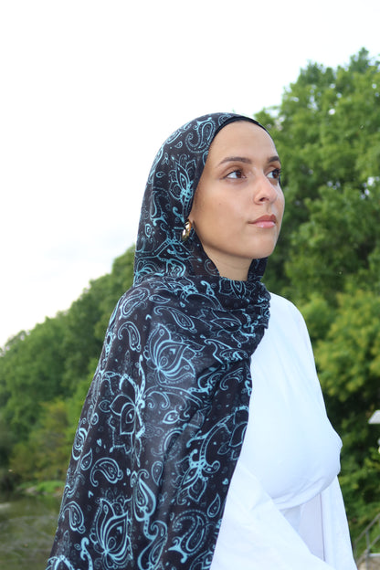 Midnight Teal Paisley