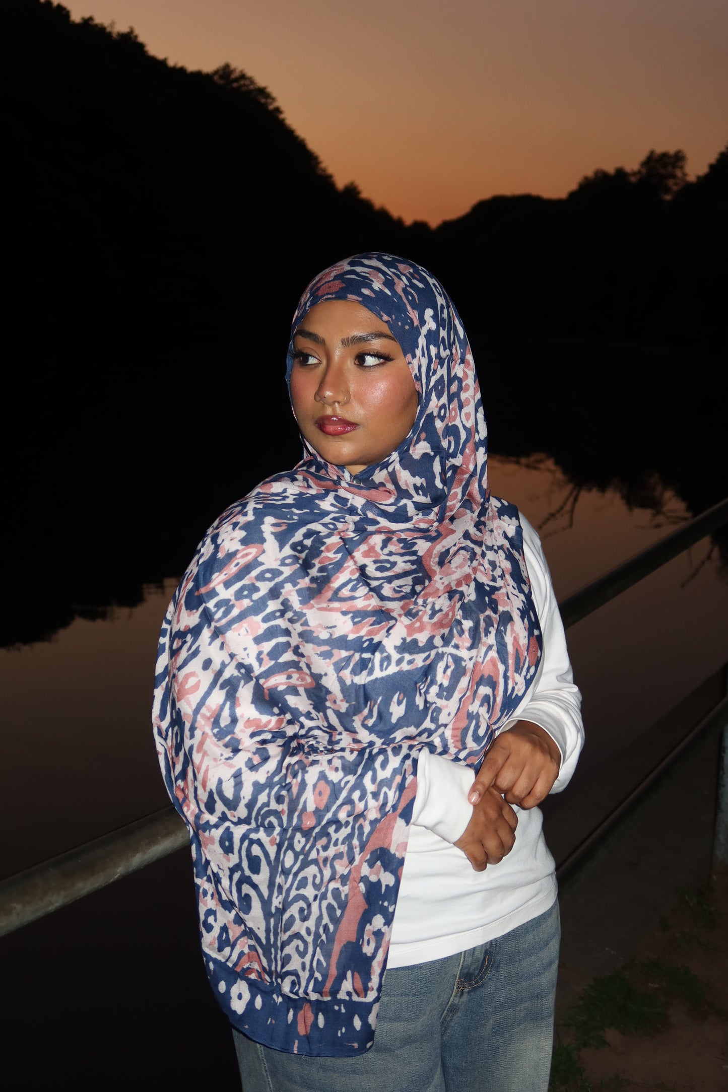 Indigo Abstract Pashmina