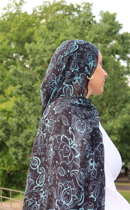 Midnight Teal Paisley