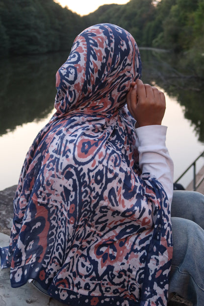 Indigo Abstract Pashmina