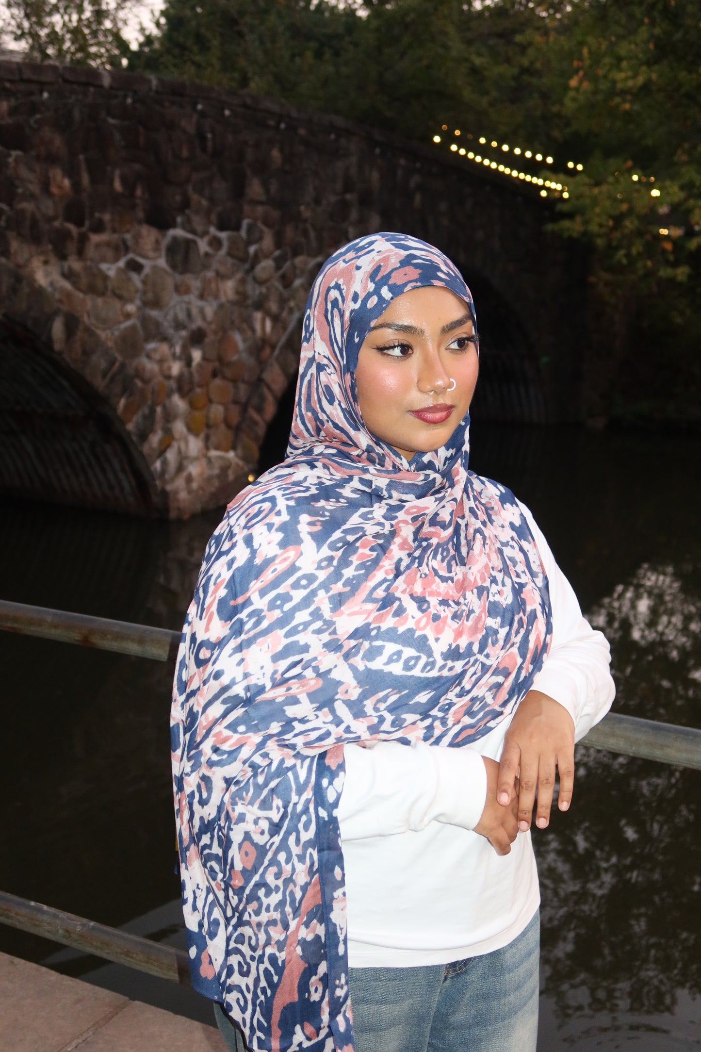 Indigo Abstract Pashmina