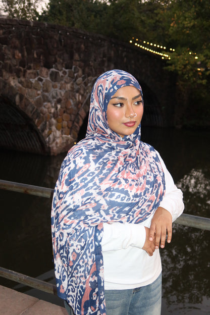 Indigo Abstract Pashmina