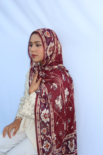 Maroon Pashmina Glow