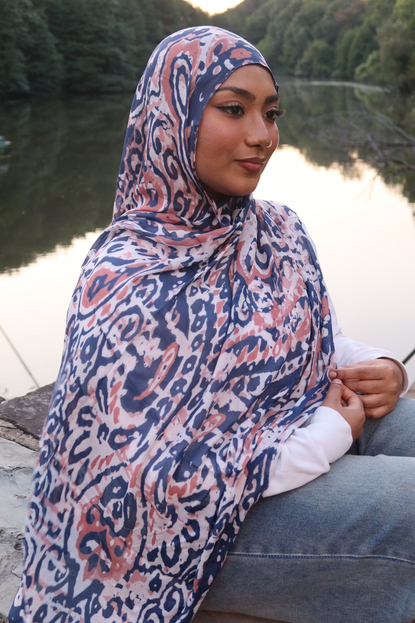 Indigo Abstract Pashmina