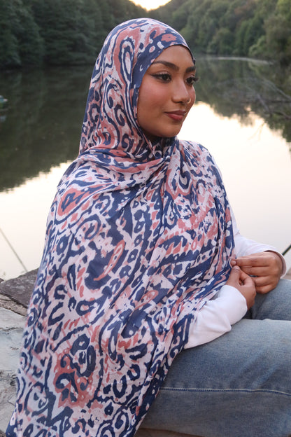 Indigo Abstract Pashmina