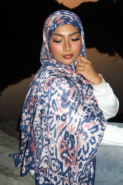 Indigo Abstract Pashmina