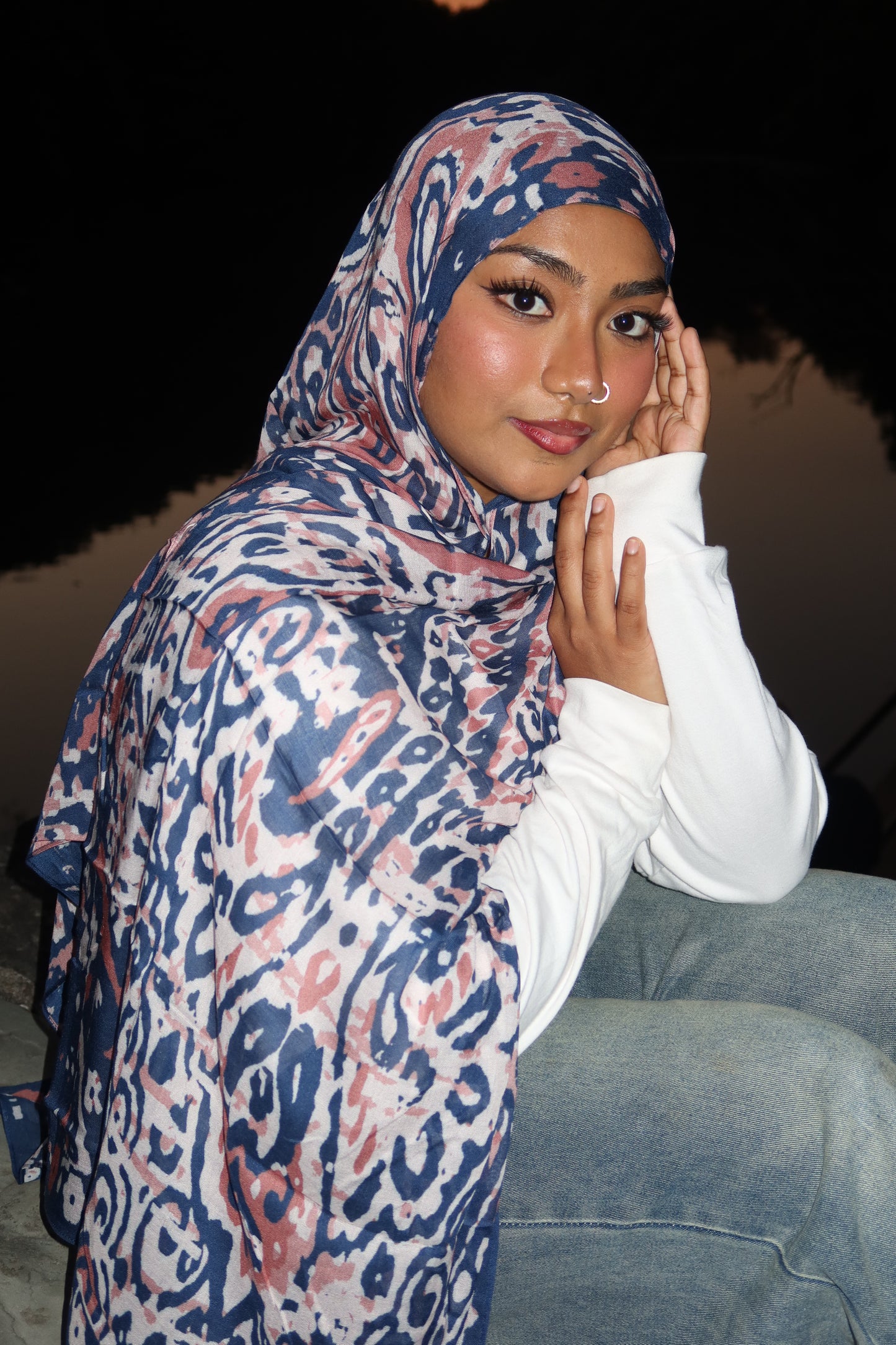 Indigo Abstract Pashmina
