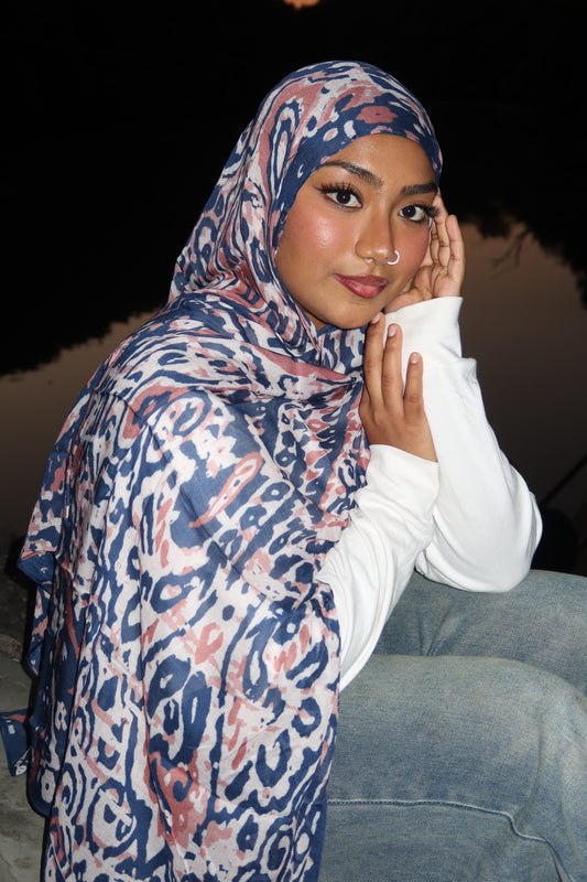 Indigo Abstract Pashmina