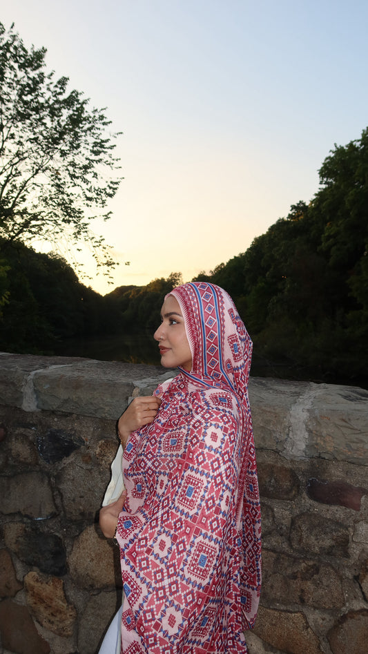 Ruby Mosaic Pashmina
