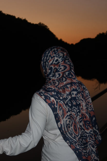 Indigo Abstract Pashmina
